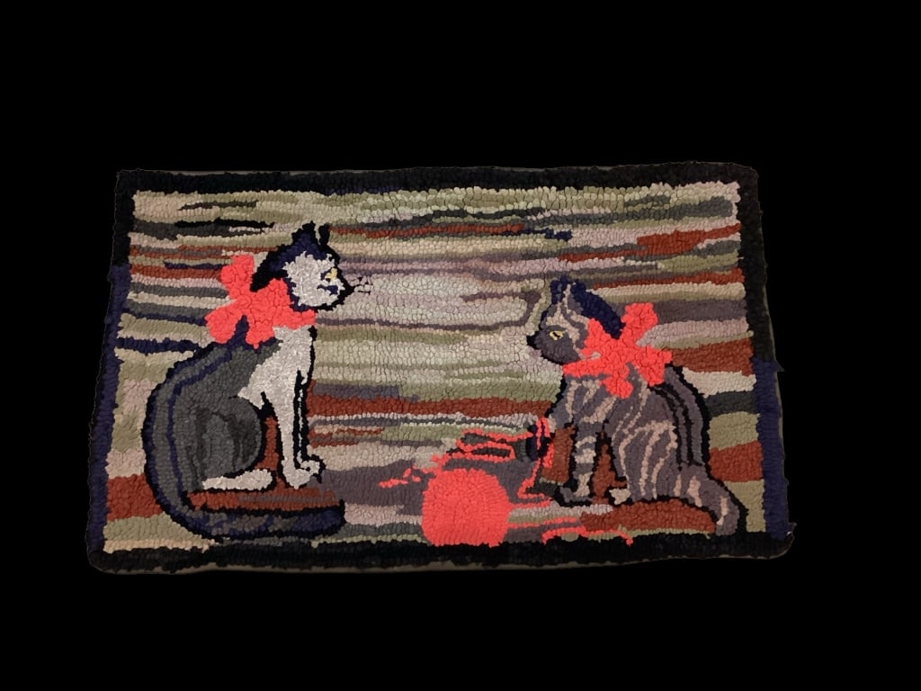 American Folk Art Hooked Rug (1 of 4)