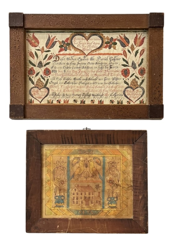 1813 Ink and Watercolor Fraktur (1 of 8)