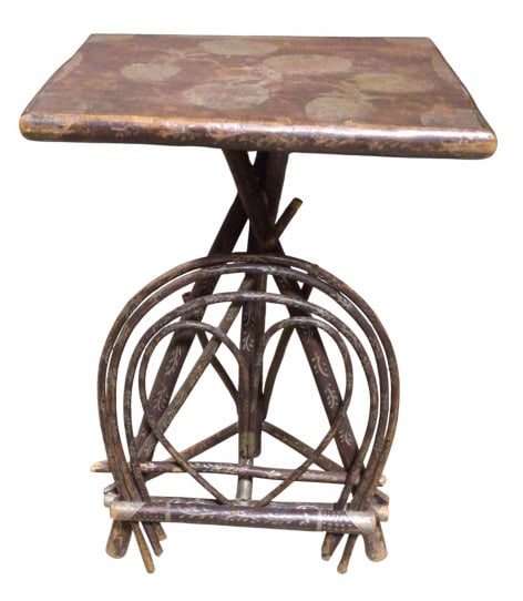Folk Art Twig Side Table in Original Paint (1 of 5)