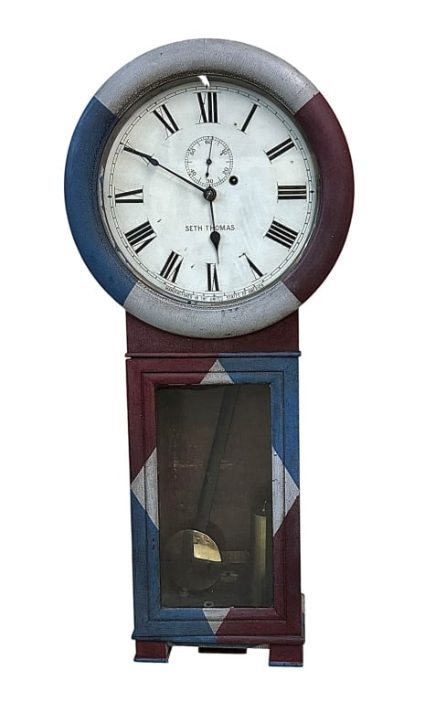 Paint Decorated Seth Thomas Regulator Wall Clock (1 of 7)