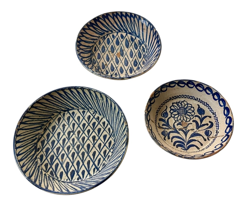 3 Antique Fajalauza Earthenware Bowls (1 of 5)