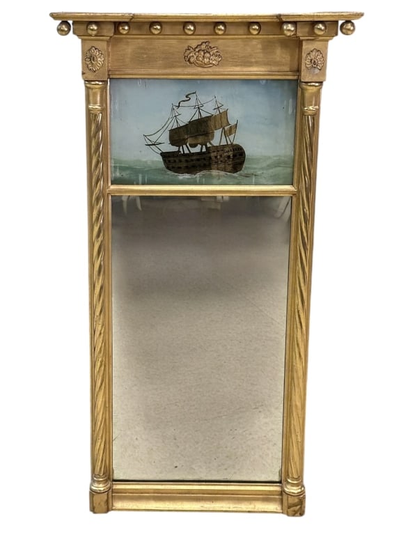 Federal Giltwood Eglomise Mirror (1 of 6)