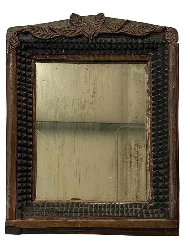 American Tramp Art Wall Mirror (1 of 8)