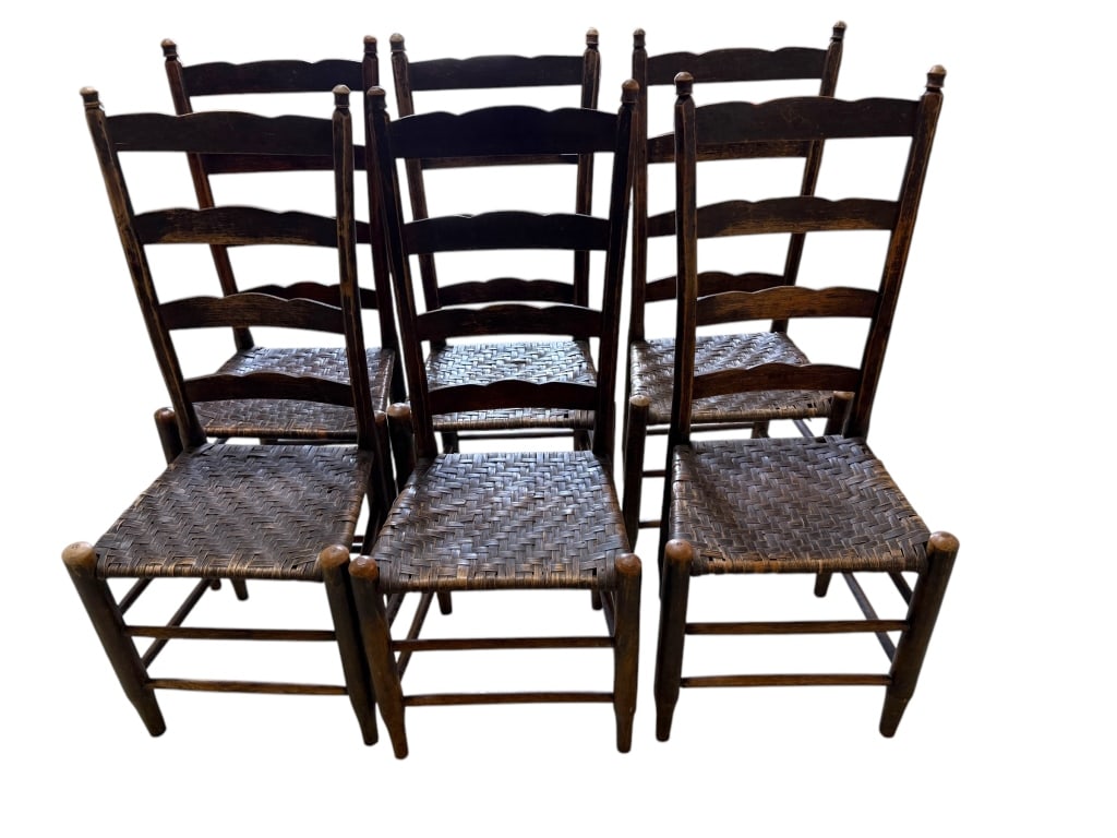 Set of 6 Ladder back Dining Chairs (1 of 5)