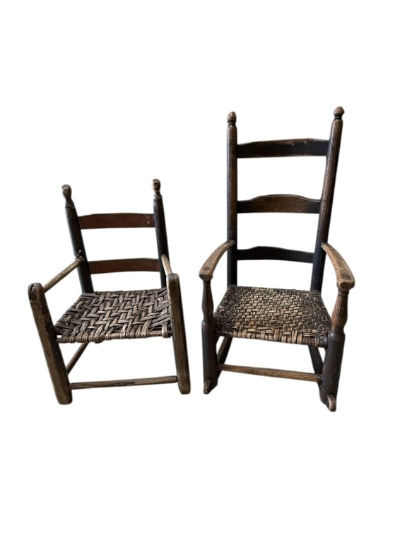 2 Early Ladder Back Childs Chairs (1 of 5)