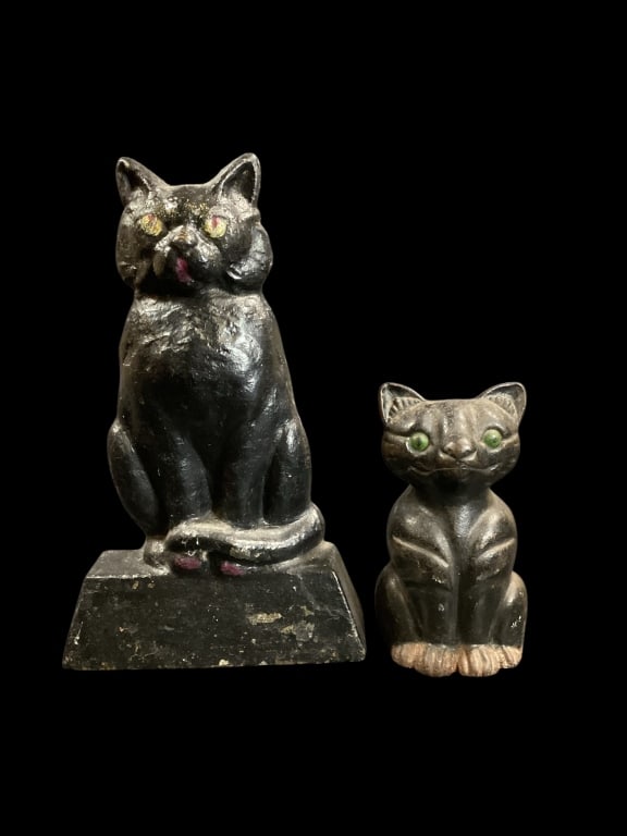 Two Cast Iron Cat Doorstops (1 of 9)