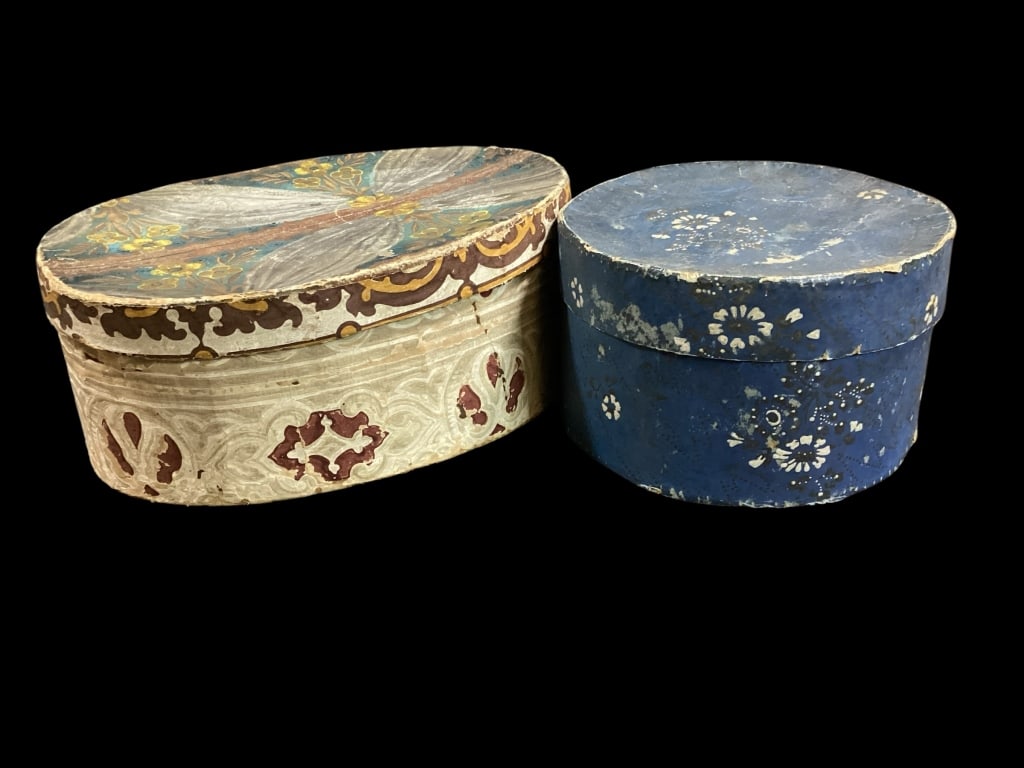 Two Early Wallpaper Band Boxes (1 of 10)
