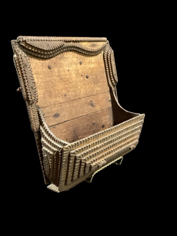 Tramp Art Wall Pocket (1 of 6)