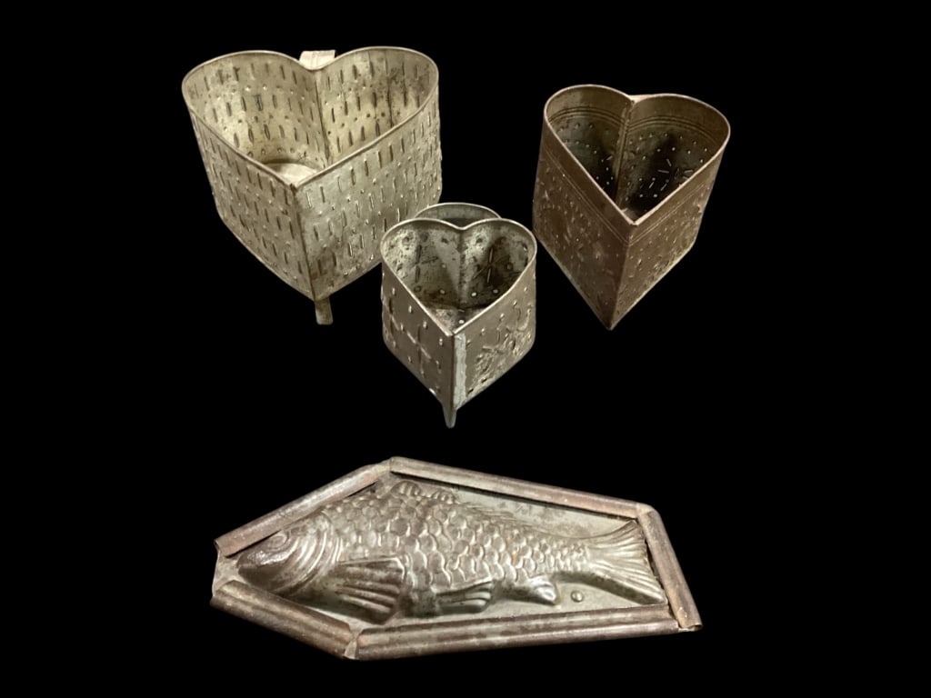 Punched Tin  Cheese Drainers, Chocolate Mold (1 of 8)