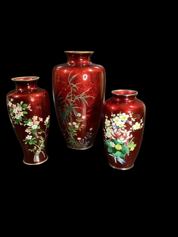 Three Cloisonne .Vases (1 of 7)