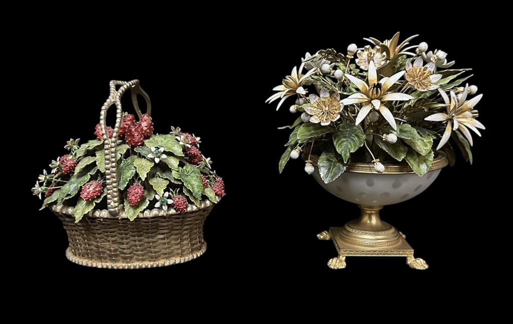 Two Jane Hutchinson Enameled Floral Arrangements (1 of 7)