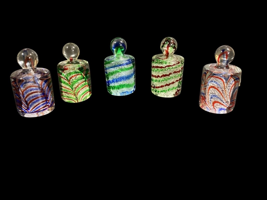 Five Murano Venetian Glass Paperweights (1 of 5)