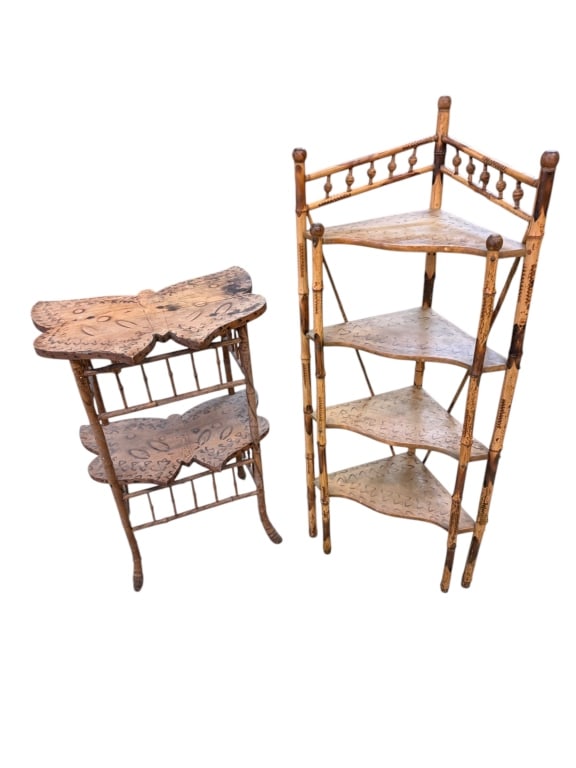 2 Vintage Bamboo Shelves (1 of 5)