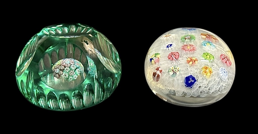 Two Baccarat Millefiori Paperweights (1 of 7)