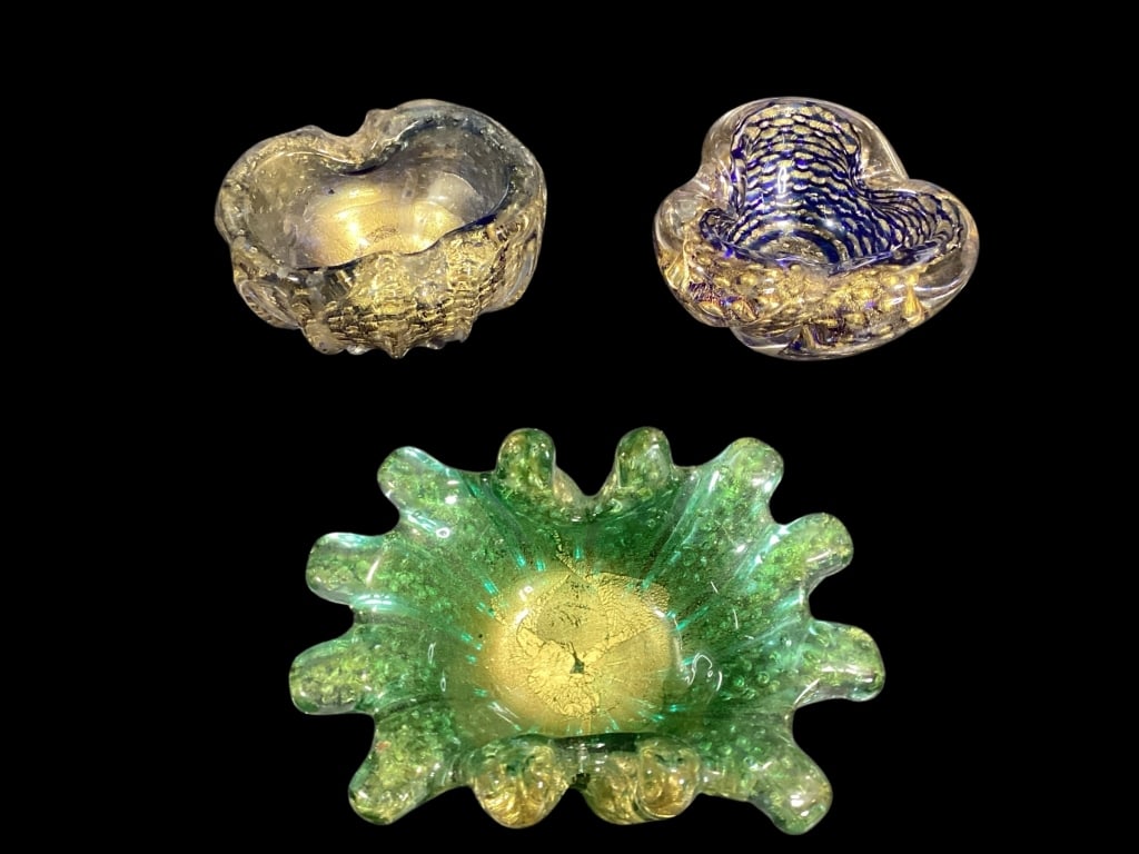 Three Murano Art Glass Ashtrays (1 of 6)