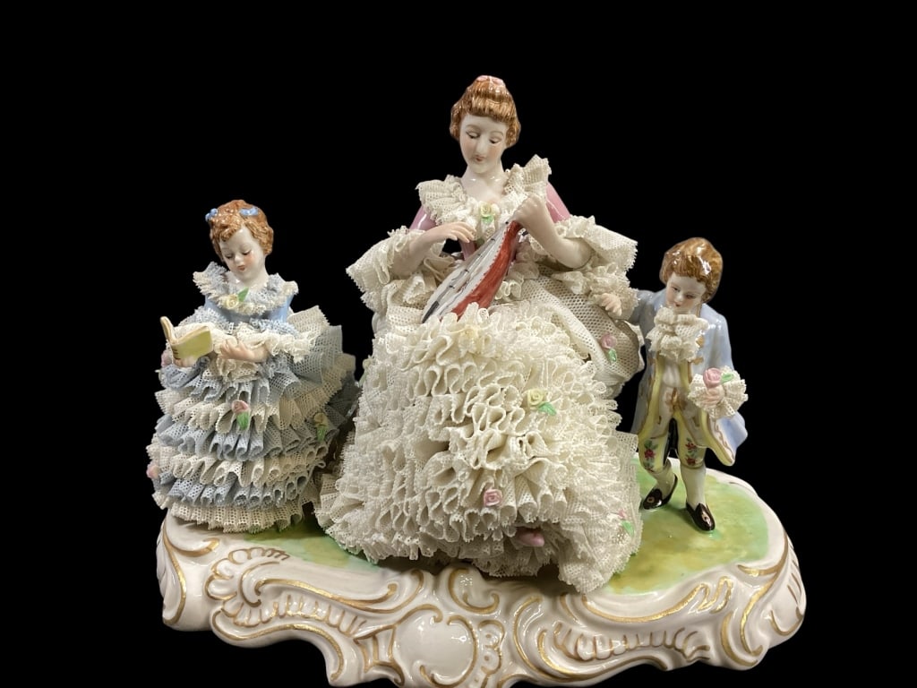Irish Dresden Lace Figural Grouping (1 of 5)
