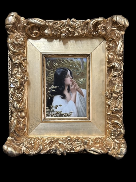 Antique Hand Painted Porcelain Plaque (1 of 5)