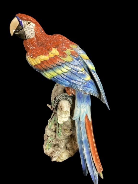 V. Biudi Italian Porcelain Parrot Sculpture (1 of 4)