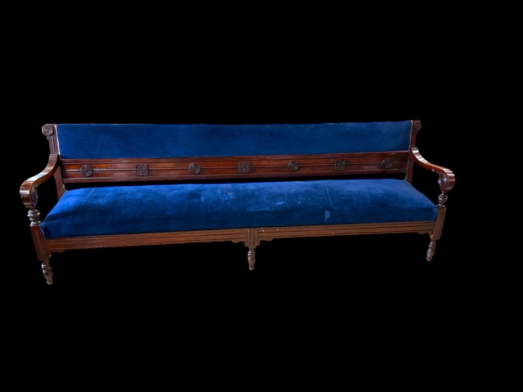 Antique Mahogany Train/bus Station Bench (1 of 3)