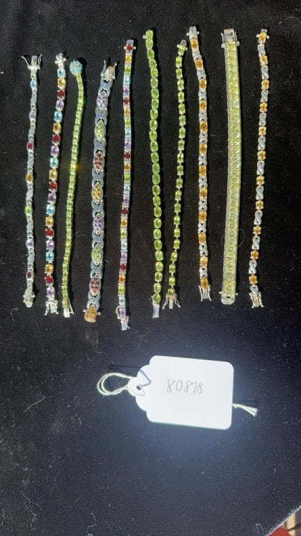 10 Semi-precious Sterling Silver Bracelets (1 of 4)
