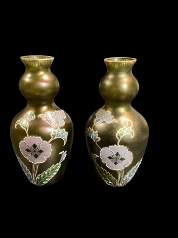 Pair Loetz Iridescent Vases (1 of 5)