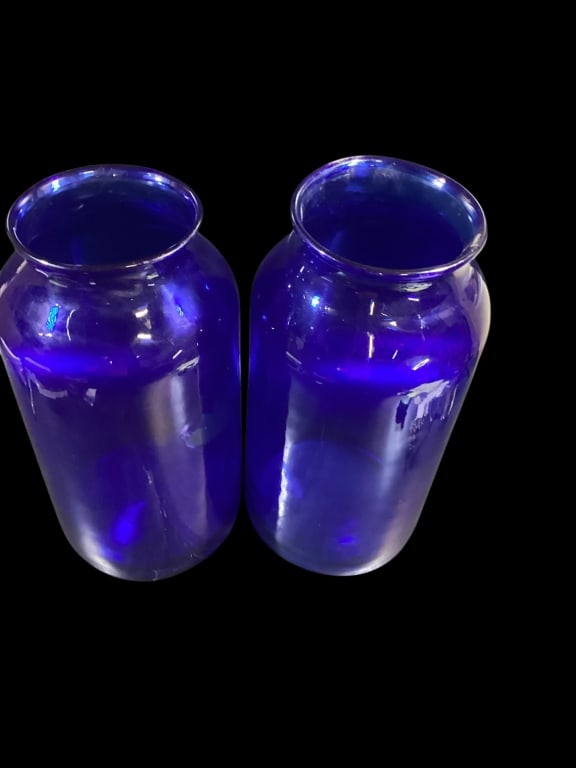 Near Pair Extra Large Cobalt Storage Jars (1 of 4)