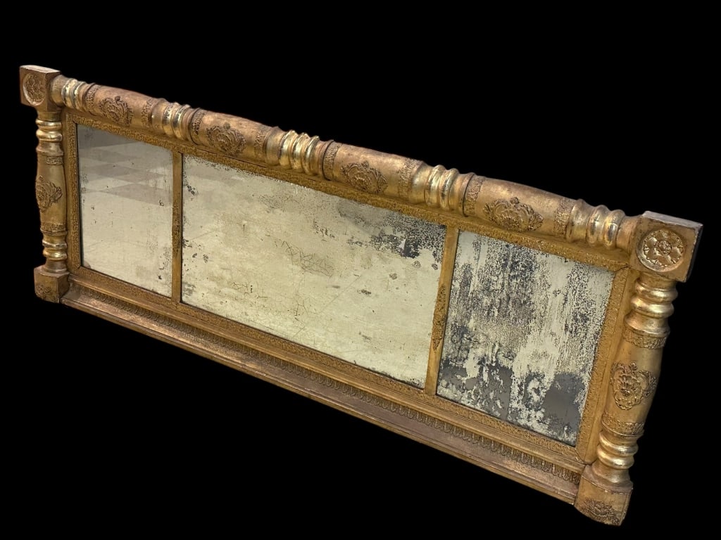 Federal Carved and Gilt Over-mantle Mirror (1 of 6)