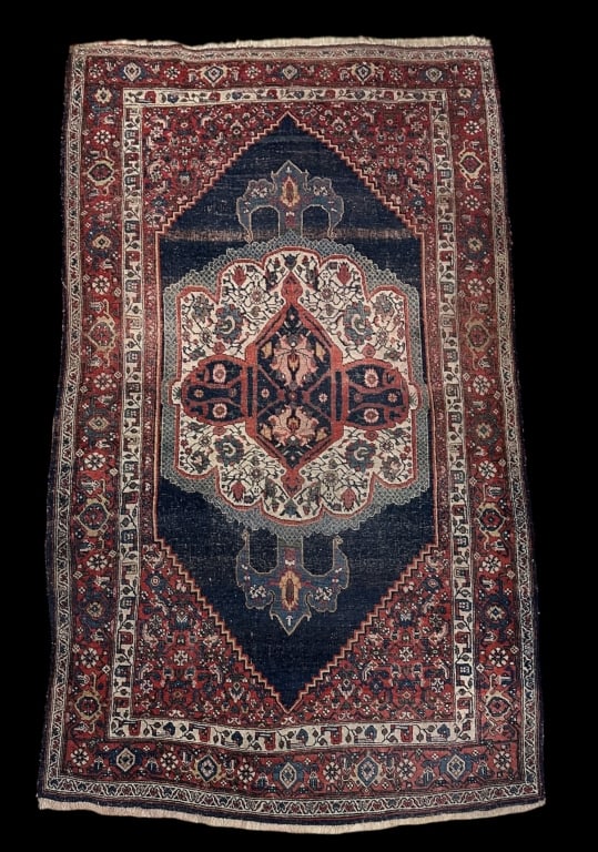 Semi Antique Zanjan Style Throw rug (1 of 5)