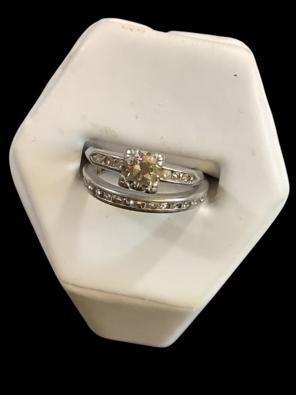 Platinum Diamond Engagement Ring, Eternity Band (1 of 5)