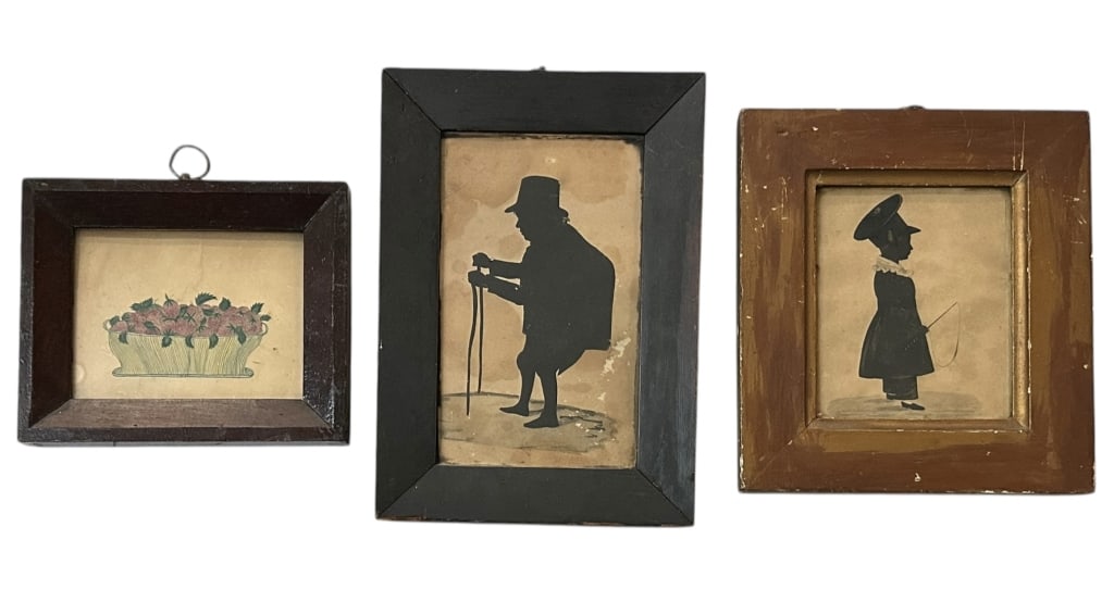 Two Framed Silhouettes and a Watercolor (1 of 8)