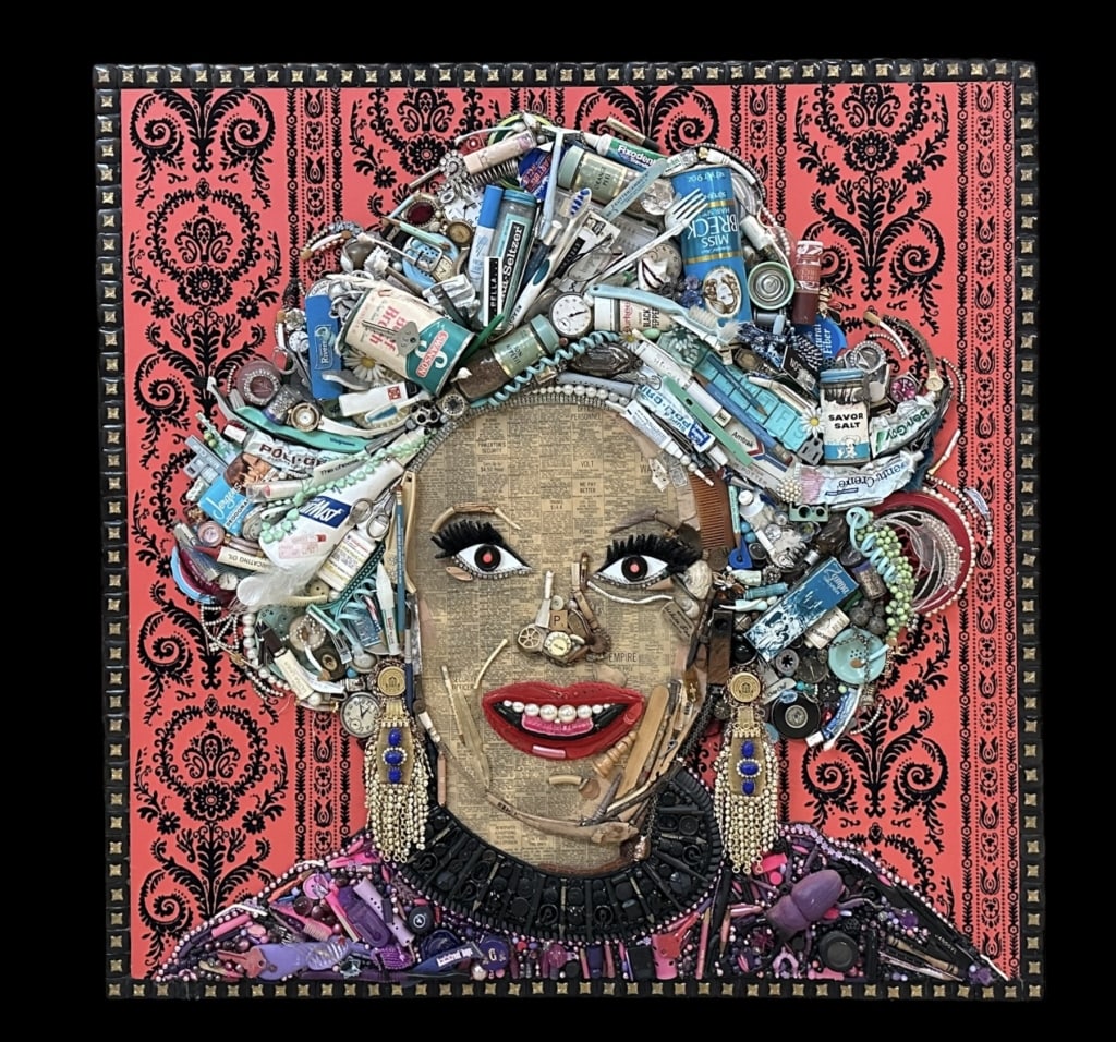 Jason Mecier Mixed Media Collage of Phyllis Diller (1 of 14)
