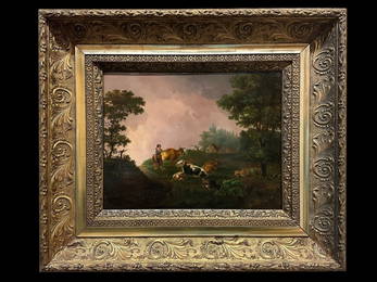 19th Century Landscape with Farm Animals