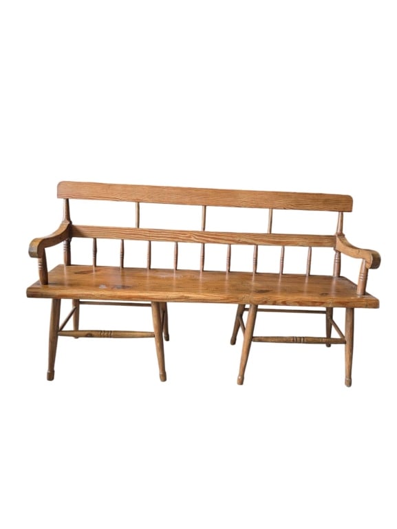 Heart Pine Deacons Bench, 60 Inches Long (1 of 3)