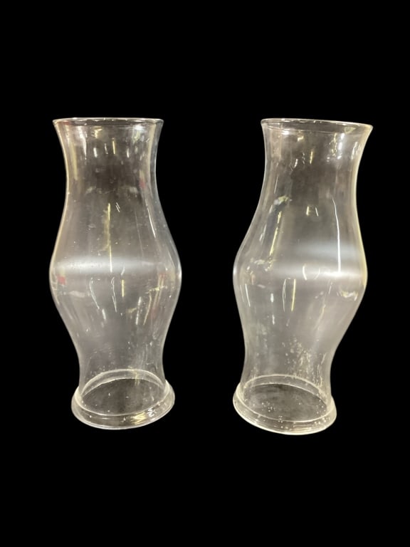 Pair Tall Hurricane Globes (1 of 3)
