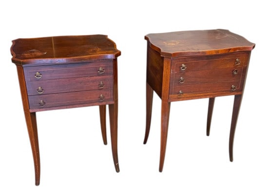 Pair of Inlaid Mahogany Side Tables (1 of 5)
