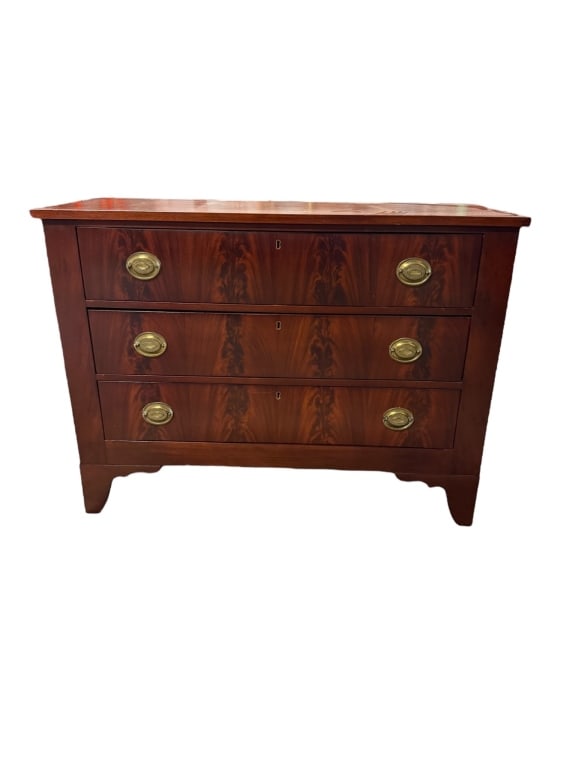 Late 19th C Flame Mahogany Chippendale Chest (1 of 5)