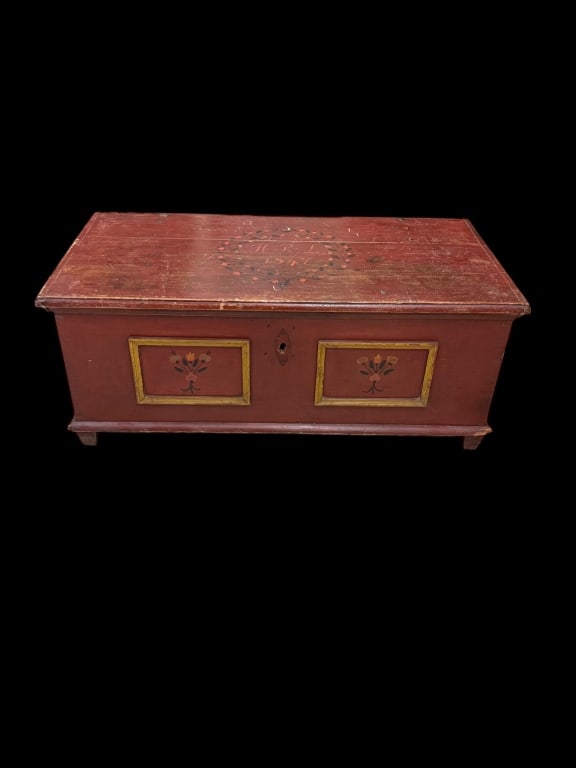 Paint-Decorated European Brides Chest (1 of 6)