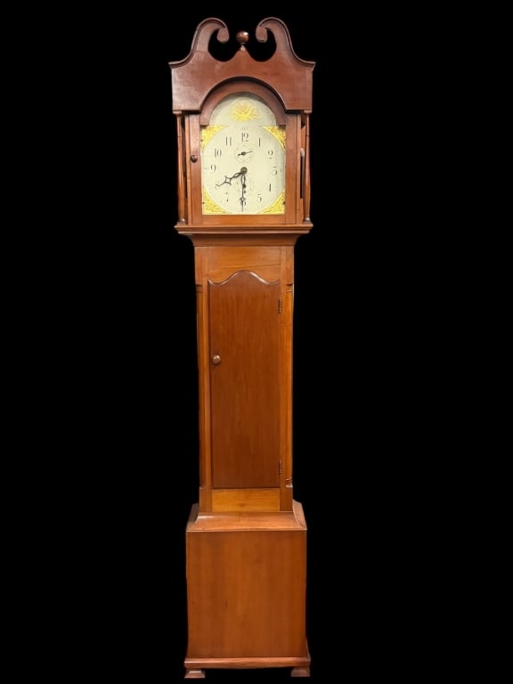 Early 19th C Federal Cherry Tall Case Clock (1 of 6)