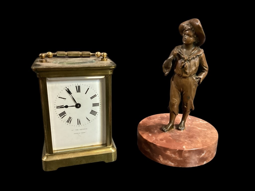 French Carriage Clock, Bronze Sculpture (1 of 6)