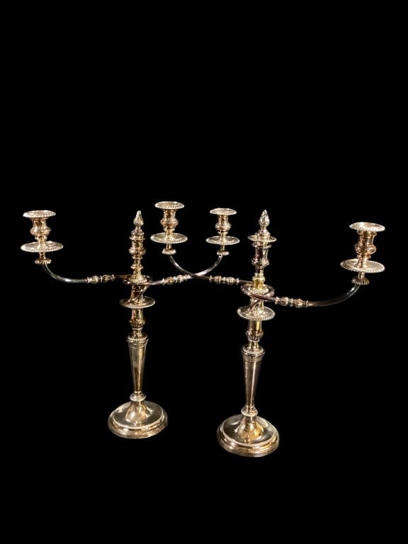 Pair Silver Plate Candelabra (1 of 4)