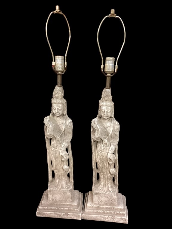 Pair Oriental Figural Lamps (1 of 5)