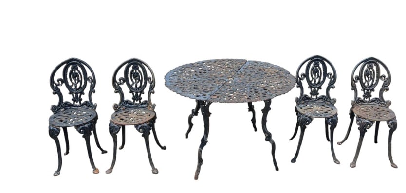 Cast Iron Garden Table and Four Chairs (1 of 5)