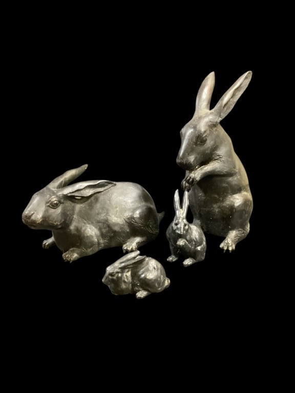 Rabbit Family Garden Elements or Door Stops (1 of 4)