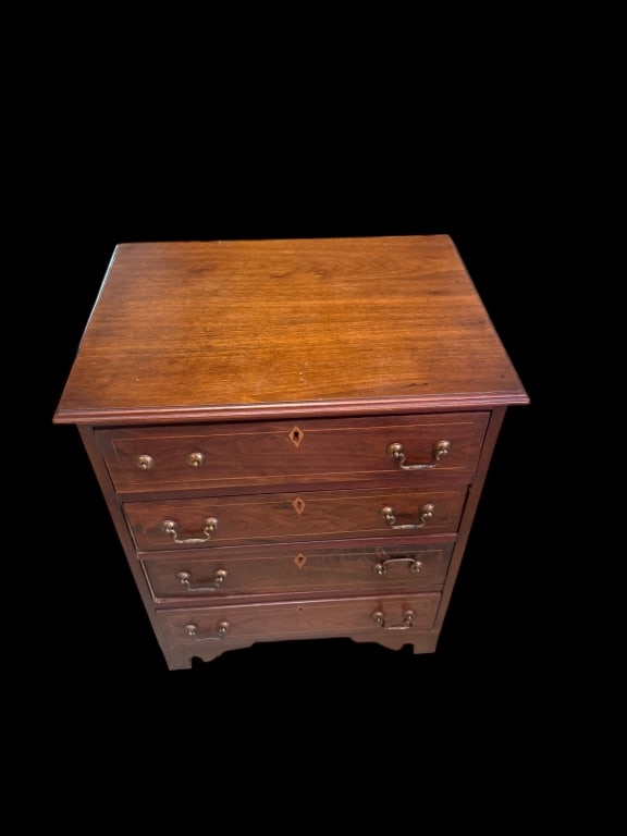 Bench Made Diminutive Walnut Inlaid Chest (1 of 5)