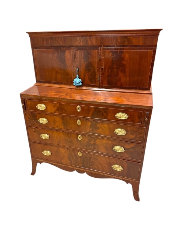 Mid-Atlantic Hepplewhite Mahogany Secretary (1 of 10)