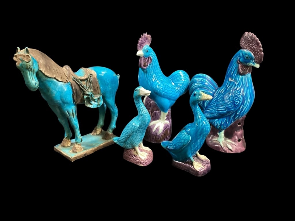 Turquoise Glazed Terracotta Animals (1 of 7)
