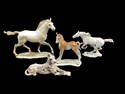 Porcelain Figures Horses, Dog