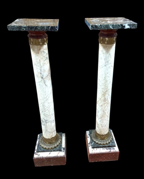 Pair Louis XV Marble Pedestals (1 of 4)