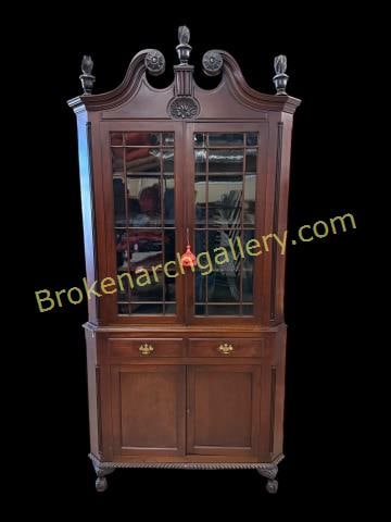 Cherry Chippendale Corner Cabinet (1 of 5)