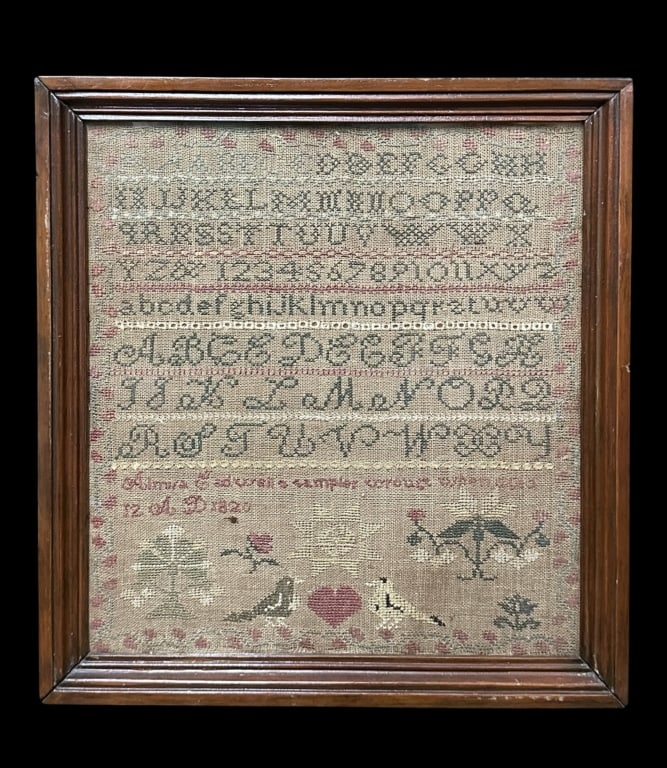 Framed 1820 Schoolgirl Sampler (1 of 6)